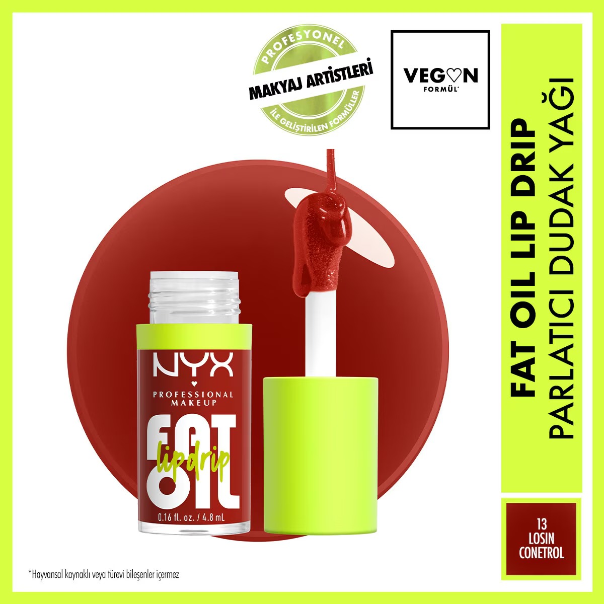 نییکس پروفشنال میکاپ فَت اویل لیپ دریپ براق‌کننده لب لوسین 'کون ترول'