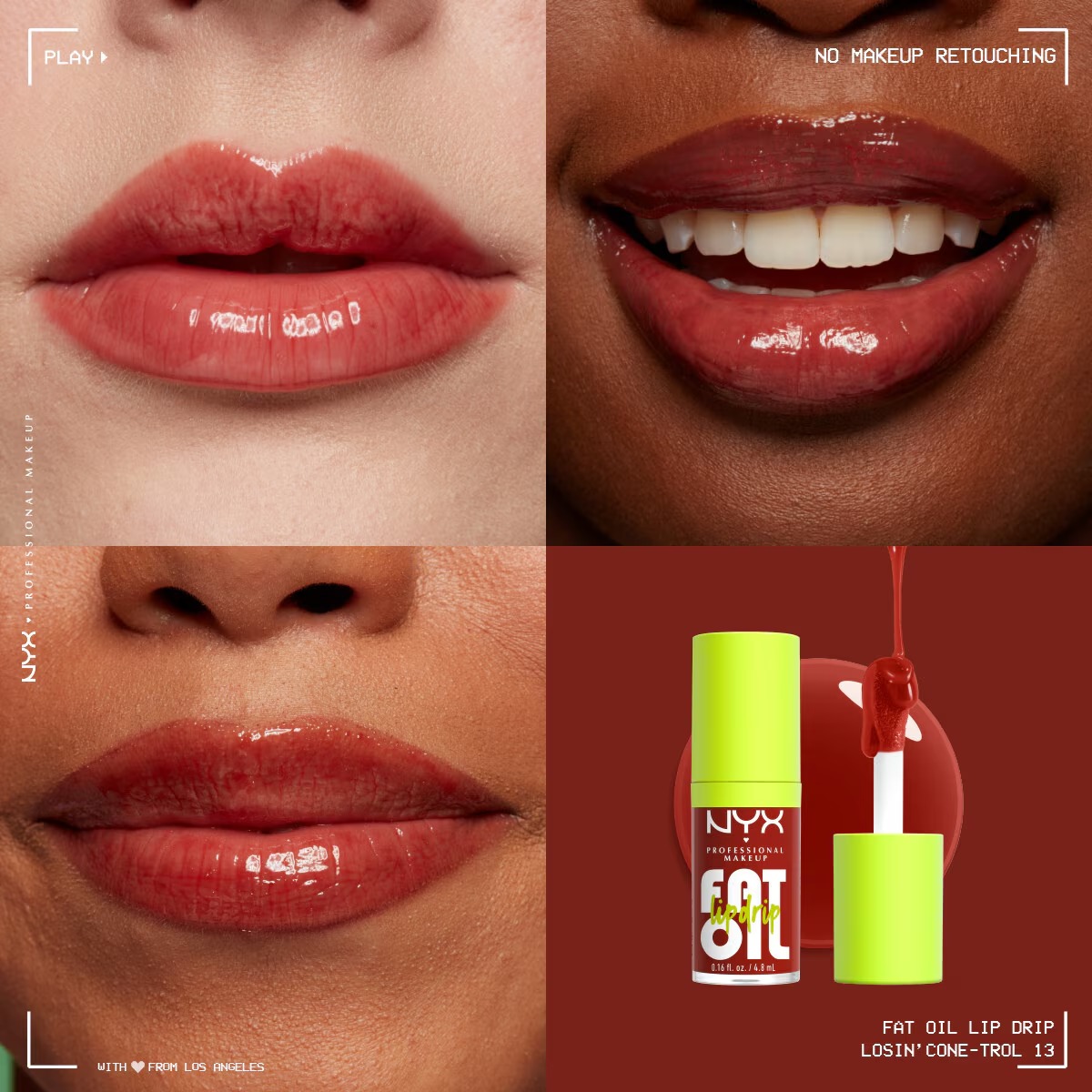 نییکس پروفشنال میکاپ فَت اویل لیپ دریپ براق‌کننده لب لوسین 'کون ترول'