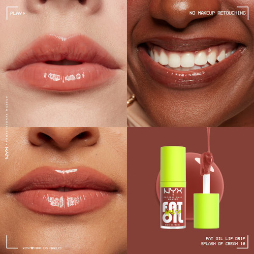 نیکس پروفشنال میکاپ روغن لب چکنده Fat Oil Lip Drip Parlatıcı Dudak Yağı Splash Of Cream