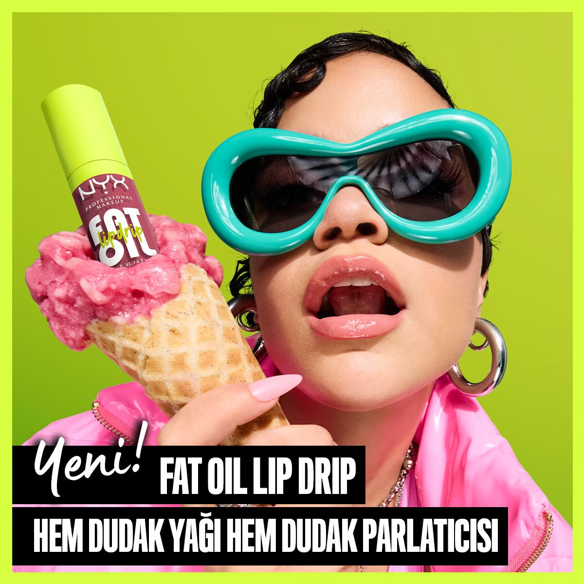نیکس پروفشنال میکاپ روغن لب چکنده Fat Oil Lip Drip Parlatıcı Dudak Yağı Livin' The Cream