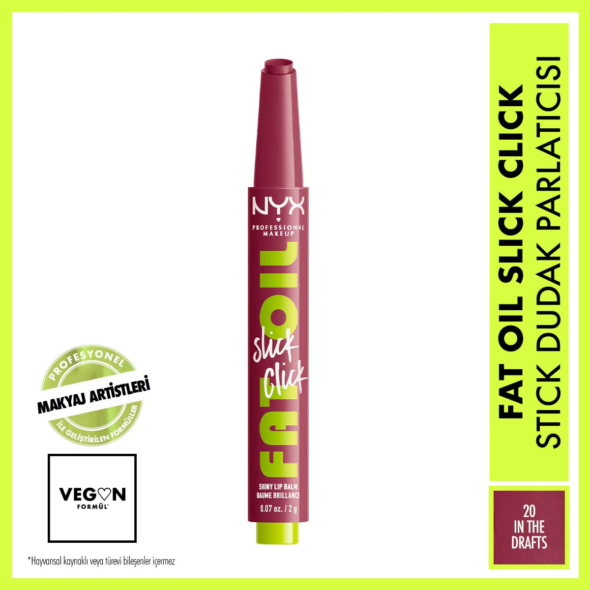 نیکس پروفشنال میکاپ روغن لب چرب Click Parlatıcı Dudak Balmı Inthedrafts
