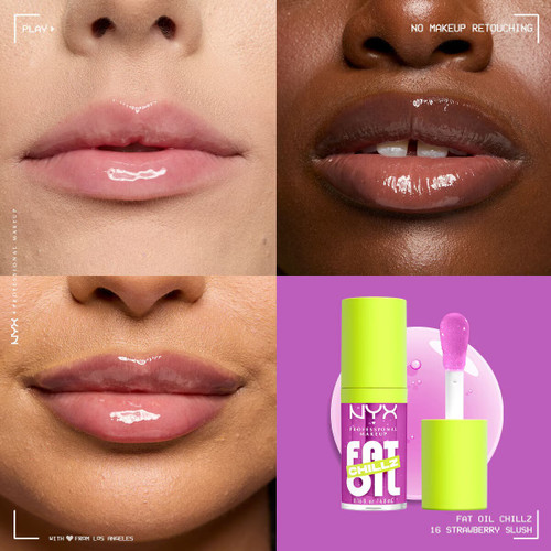 نیکس پروفشنال میکاپ روغن لب چکنده Fat Oil Lip Drip Parlatıcı Dudak Yağı 16 Strawberry Slush