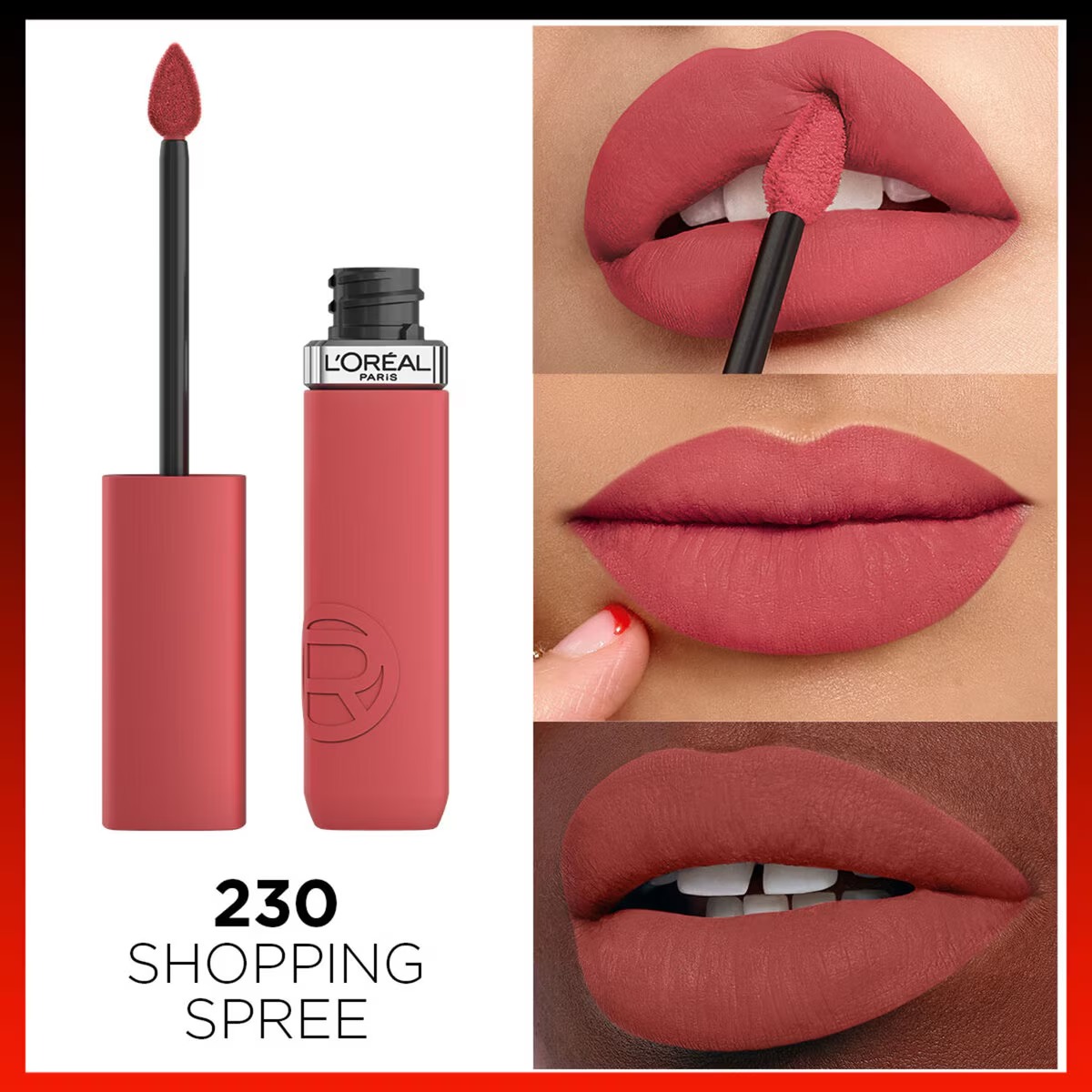 لورآل پاریس رژ لب مایع مات Infaillible Matte Resistance شماره 230 Shopping Spree