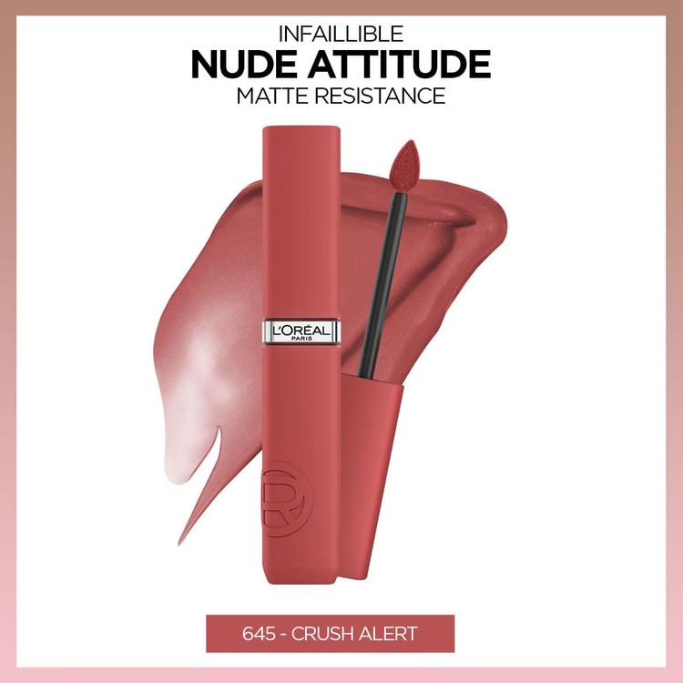 لورآل پاریس رژ لب مایع مات Infaillible Matte Resistance شماره 645 Crush Alert