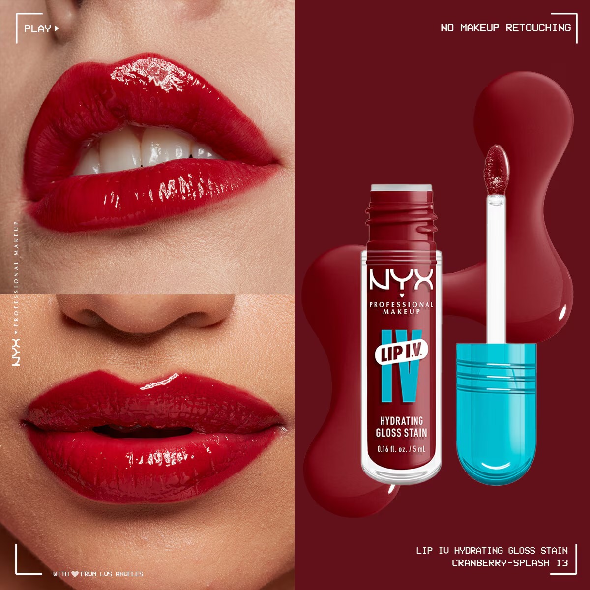 نیوکس پروفشنال میکاپ رژلب مایع براق کننده لب تینت کرن‌بری اسپلش