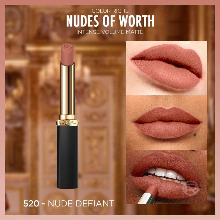 رژ لب مات حجمدهنده اینتنس کالر ریش لورآل پاریس شماره ۵۲۰ نود دیفاینت