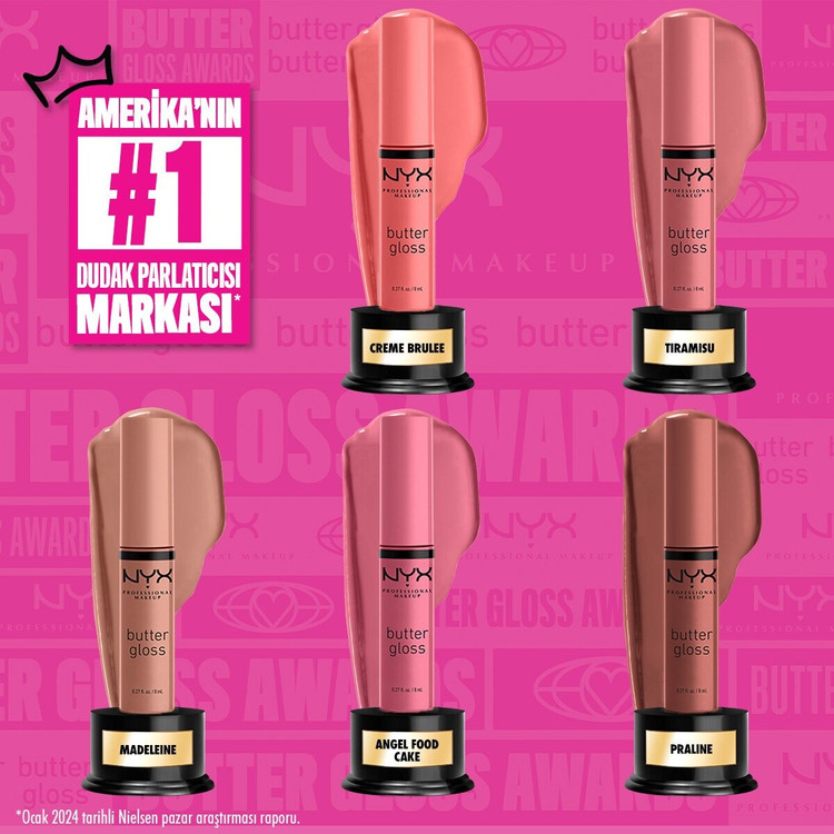 براقکننده لب نیکس پروفشنال میکاپ مدل باتر گلاس رنگ مدلین