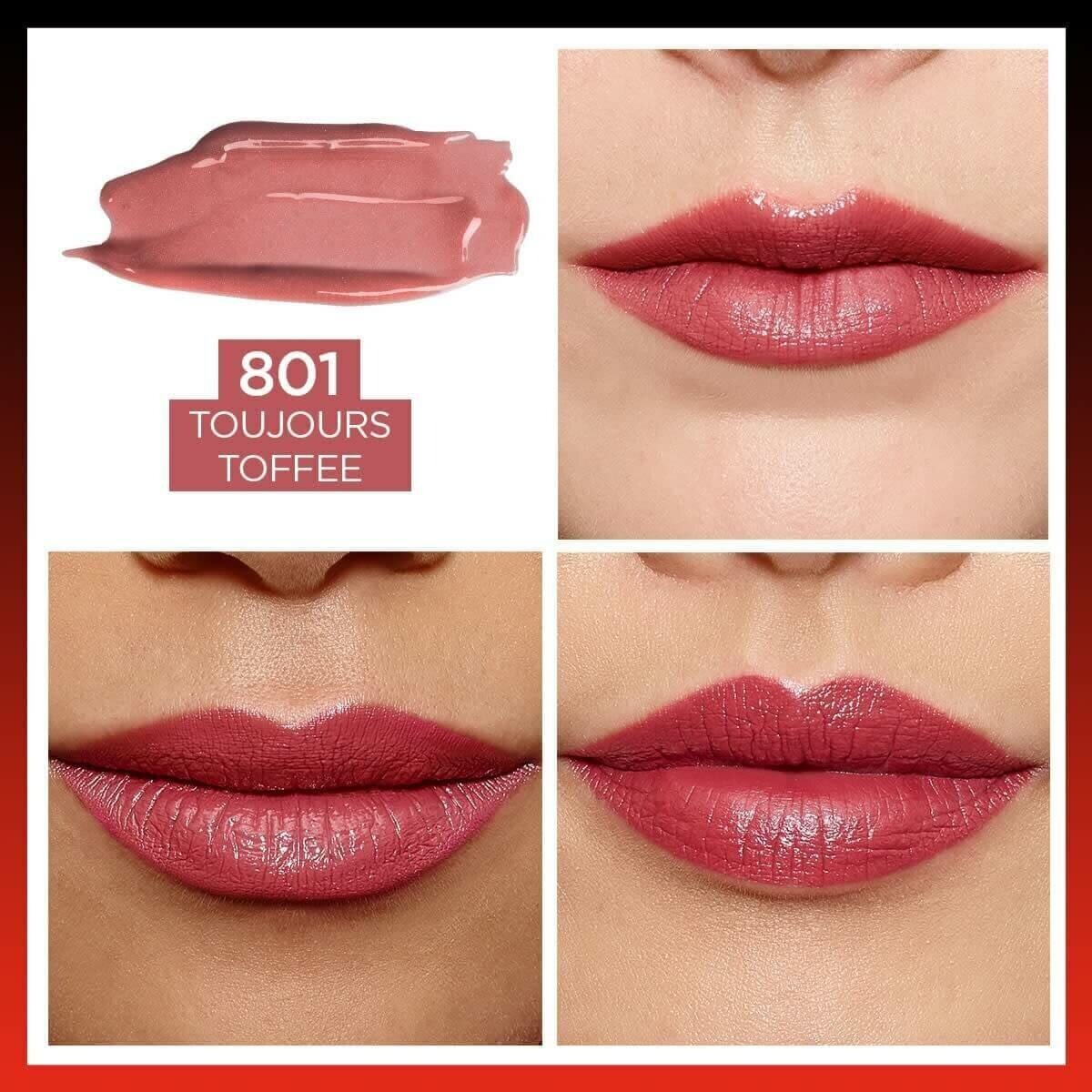 لورآل پاریس اینفایبل ۲ مرحله‌ای رژ لب مایع و بالم ۲۴ ساعته شماره ۸۰۱ توژور توفی