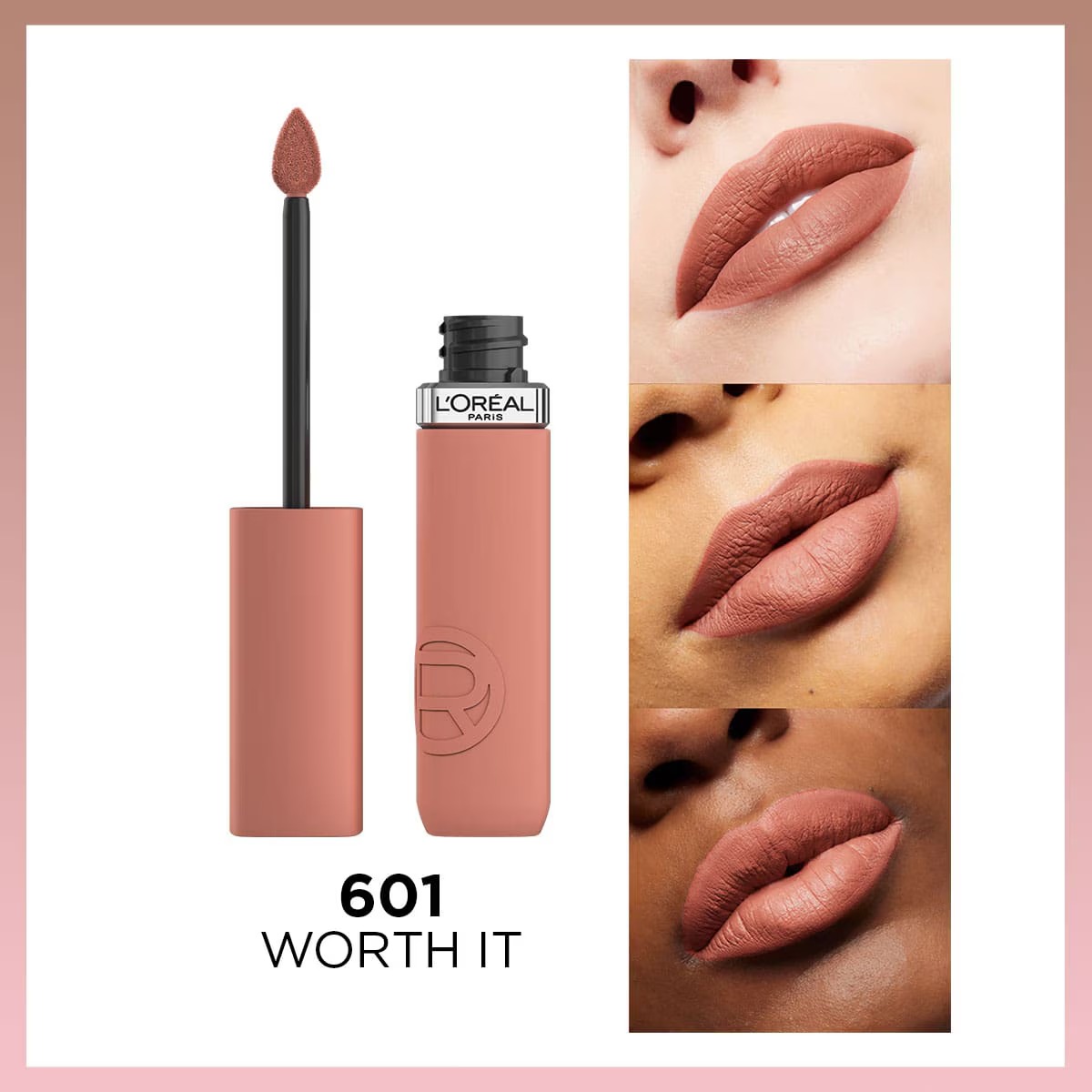 رژ لب مایع مات و بادوام لورآل پاریس اینفایبل شماره ۶۰۱ – Worth It