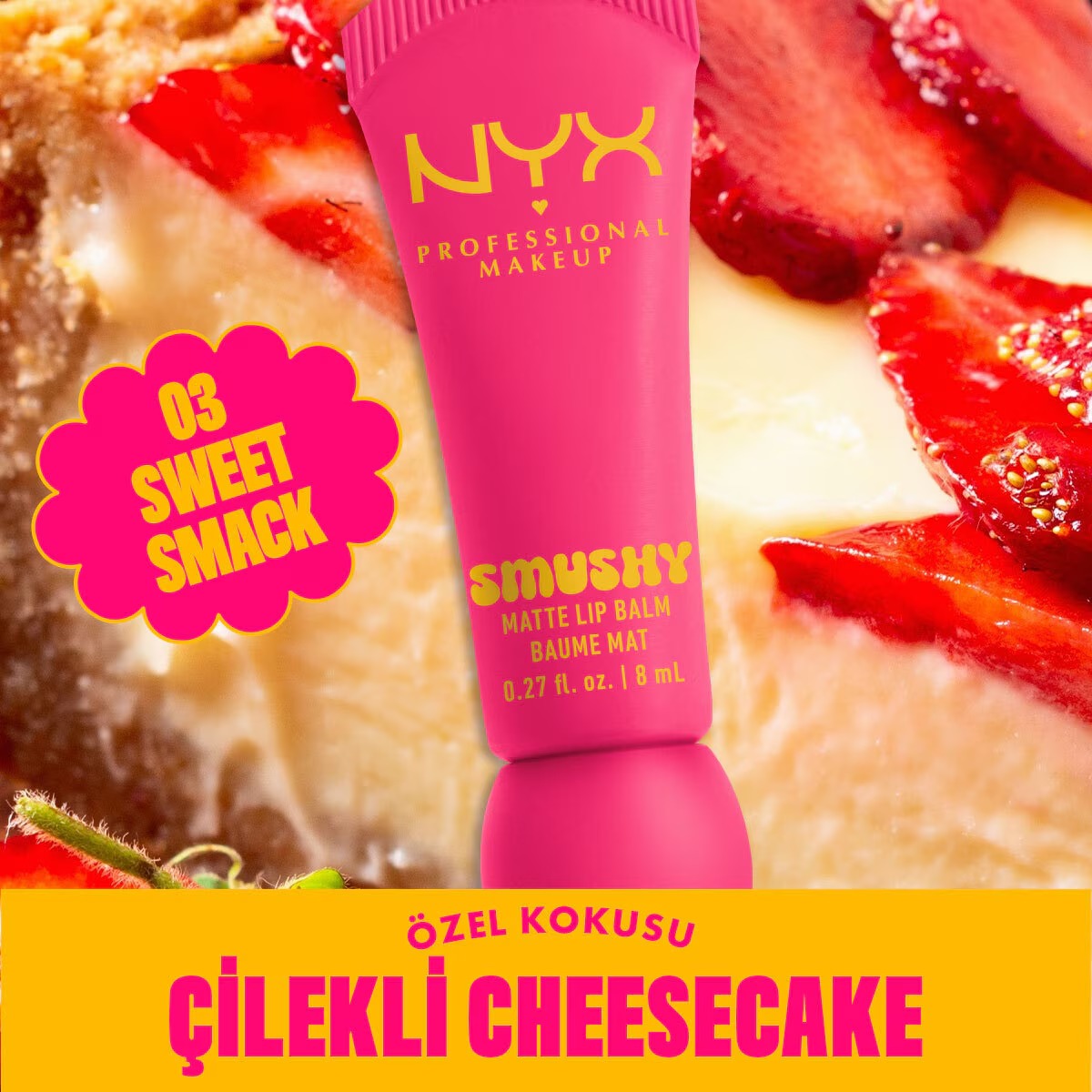 بالم لب مات نرم Nyx Professional Makeup Smushy شماره 03 Sweet Smack